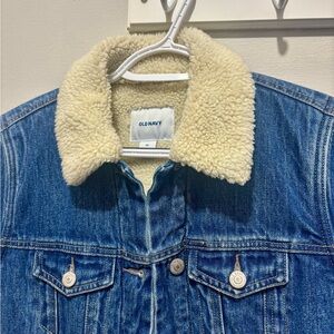 Old Navy Denim Jacket with Cream Sherpa Collar